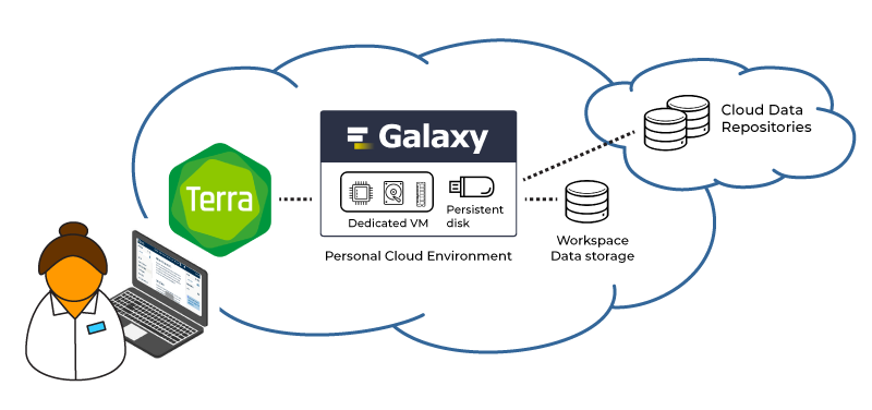 diagram showing the connection between Terra, the Galaxy cloud environment